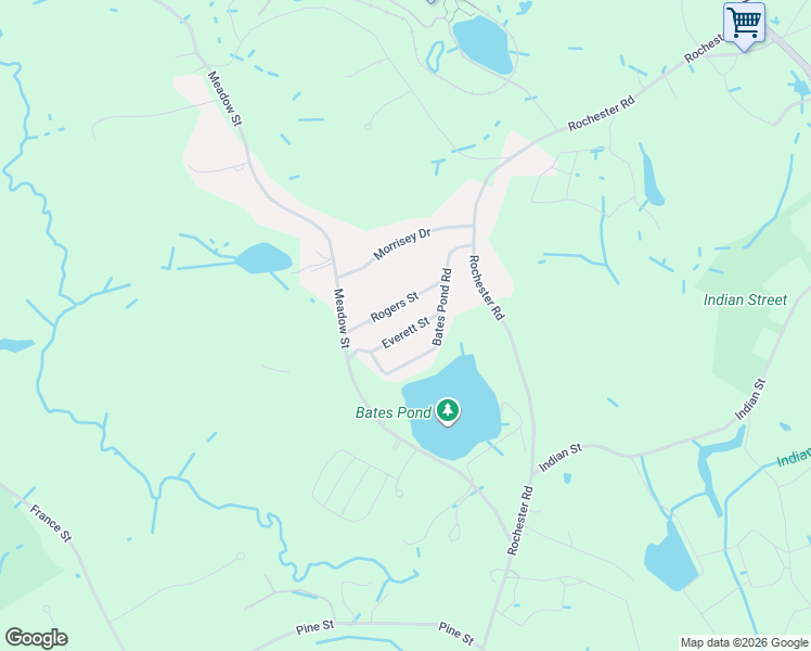 map of restaurants, bars, coffee shops, grocery stores, and more near 10 Rogers Street in Carver