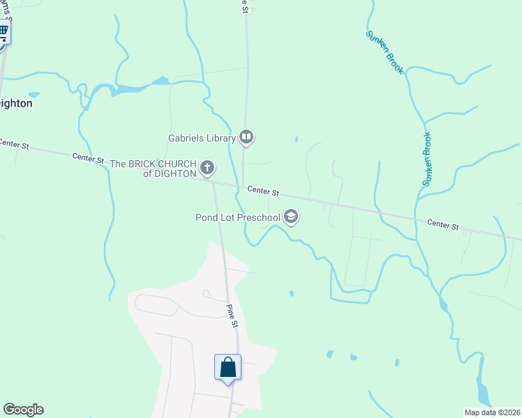 map of restaurants, bars, coffee shops, grocery stores, and more near 923 Center Street in Dighton