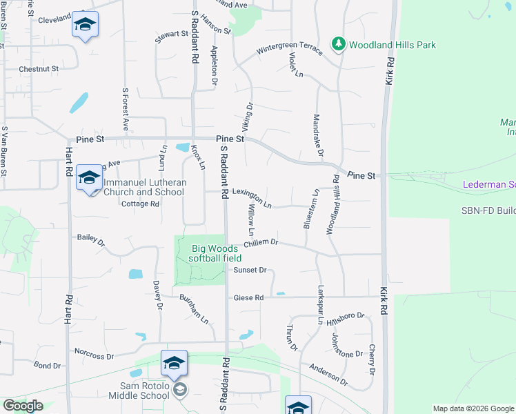 map of restaurants, bars, coffee shops, grocery stores, and more near 1114 Lexington Lane in Batavia