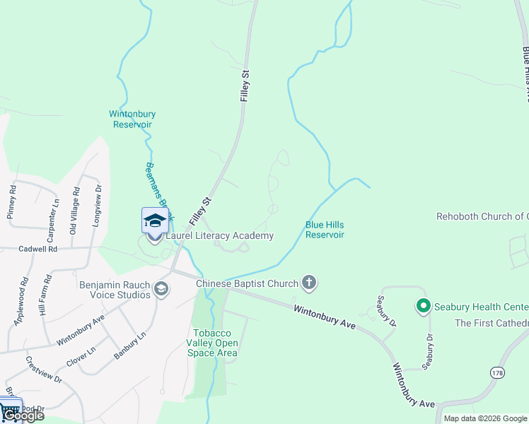 map of restaurants, bars, coffee shops, grocery stores, and more near 176 Oliver Way in Bloomfield