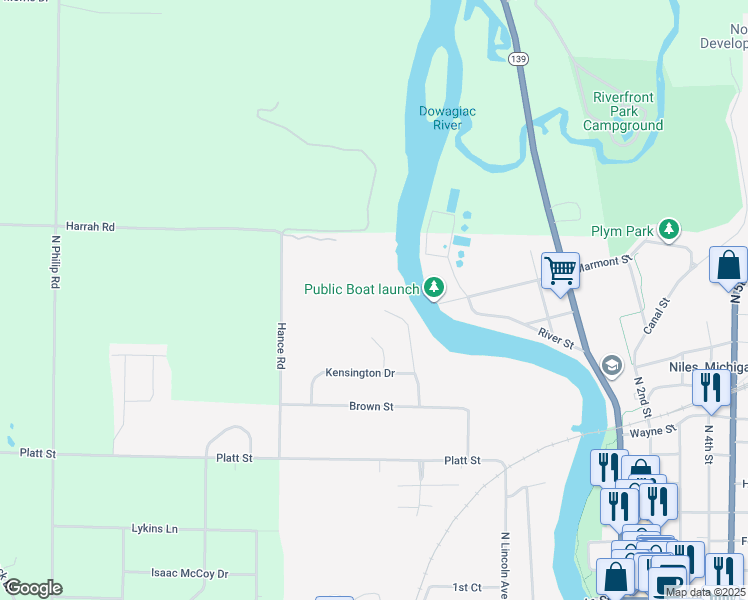 map of restaurants, bars, coffee shops, grocery stores, and more near 1333 Wells Street in Niles