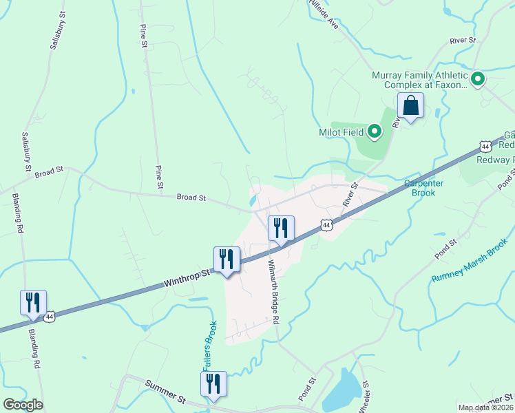 map of restaurants, bars, coffee shops, grocery stores, and more near 48 Broad Street in Rehoboth