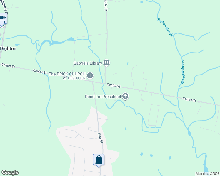 map of restaurants, bars, coffee shops, grocery stores, and more near 923 Center St in Dighton