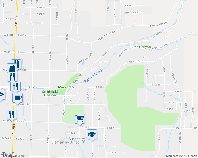 map of restaurants, bars, coffee shops, grocery stores, and more near 505 Parkview Circle in Smithfield