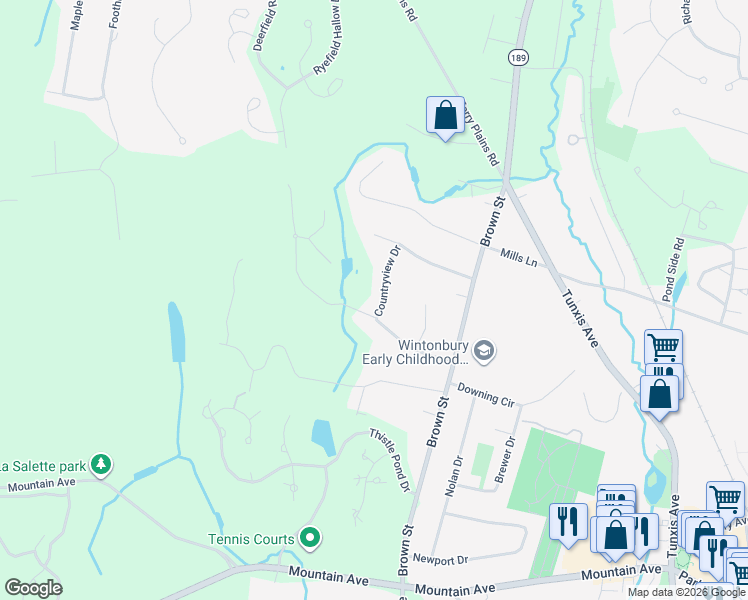map of restaurants, bars, coffee shops, grocery stores, and more near 1 Countryview Drive in Bloomfield