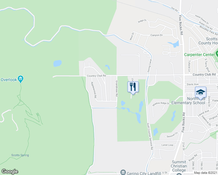 map of restaurants, bars, coffee shops, grocery stores, and more near 2770 Monument Valley Drive in Gering