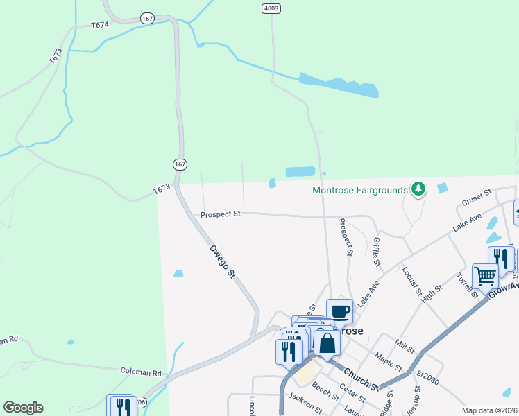 map of restaurants, bars, coffee shops, grocery stores, and more near in Montrose