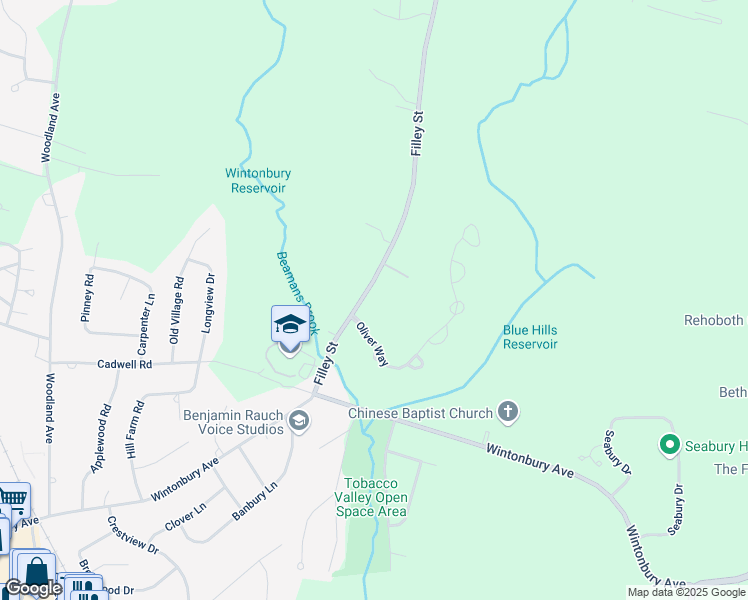 map of restaurants, bars, coffee shops, grocery stores, and more near 18 Filley Street in Bloomfield