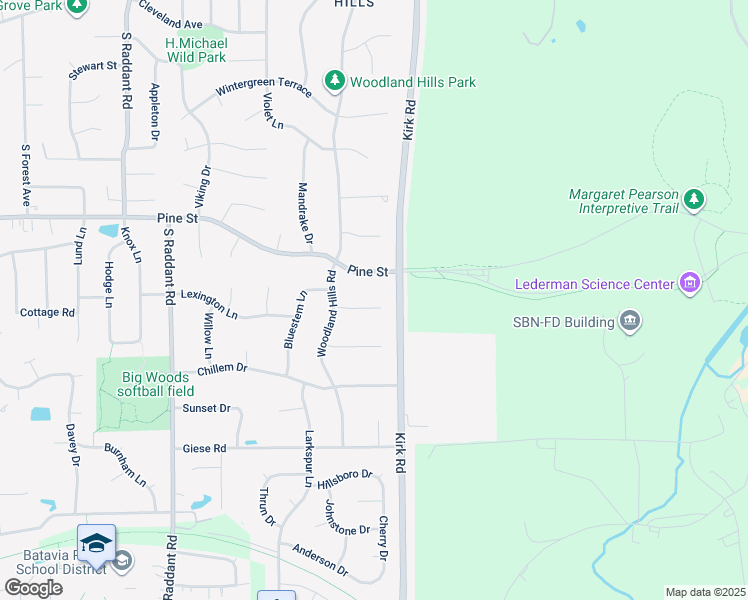 map of restaurants, bars, coffee shops, grocery stores, and more near 943 Orchard Court in Batavia