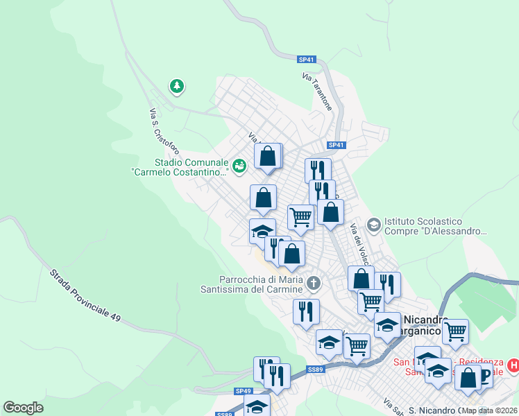 map of restaurants, bars, coffee shops, grocery stores, and more near 11-13 Viale Giuseppe di Vittorio in San Nicandro Garganico