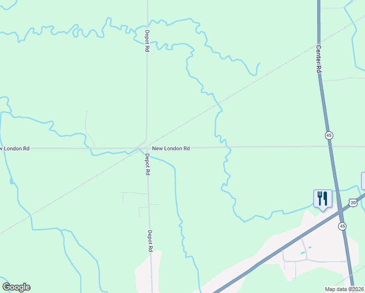 map of restaurants, bars, coffee shops, grocery stores, and more near 5632 New London Road in Ashtabula