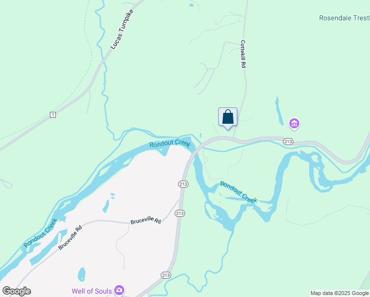 map of restaurants, bars, coffee shops, grocery stores, and more near 782 Highway 213 in Rosendale