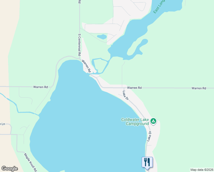 map of restaurants, bars, coffee shops, grocery stores, and more near 536 Warren Road in Coldwater