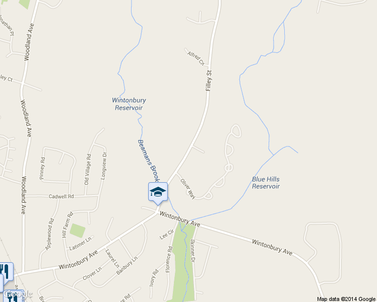 map of restaurants, bars, coffee shops, grocery stores, and more near 87 Filley St in Bloomfield