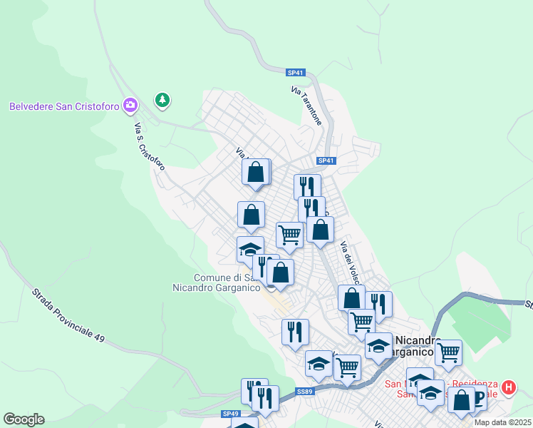 map of restaurants, bars, coffee shops, grocery stores, and more near 7 Traversa Via San Tommaso in San Nicandro Garganico