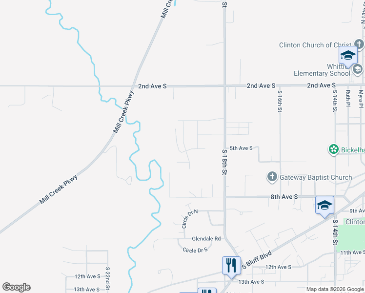 map of restaurants, bars, coffee shops, grocery stores, and more near 508 Mill Ridge Road in Clinton