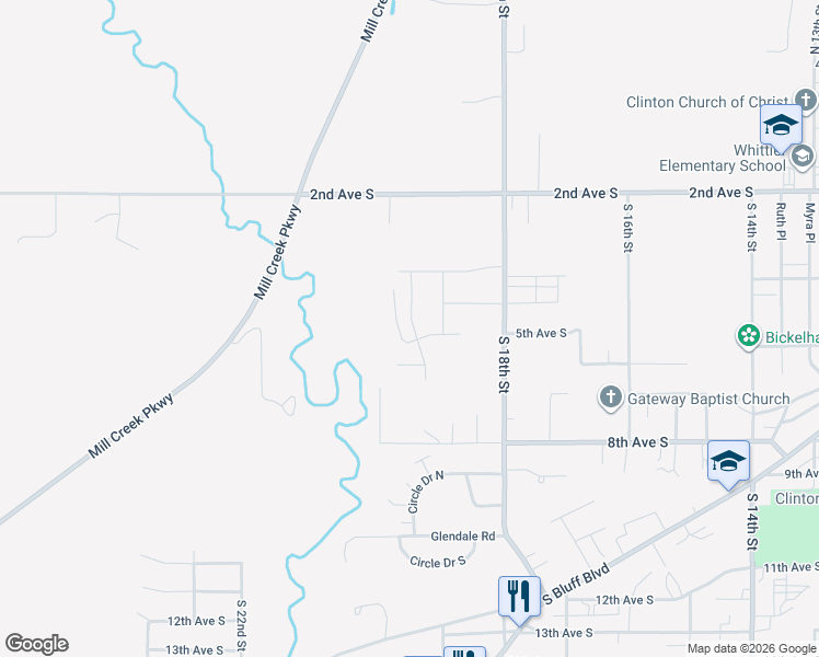 map of restaurants, bars, coffee shops, grocery stores, and more near 508 Mill Ridge Road in Clinton