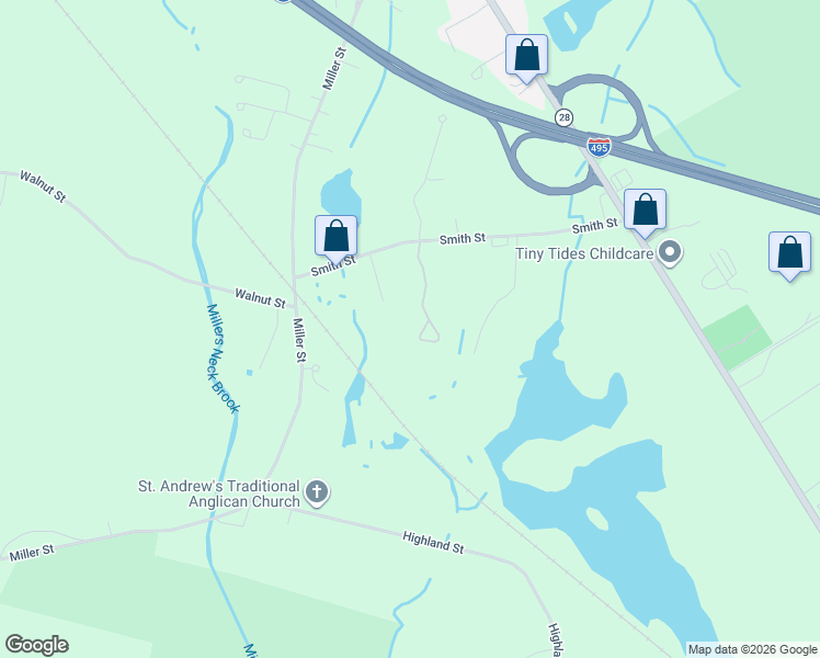 map of restaurants, bars, coffee shops, grocery stores, and more near 11 Elisha Drive in Middleborough