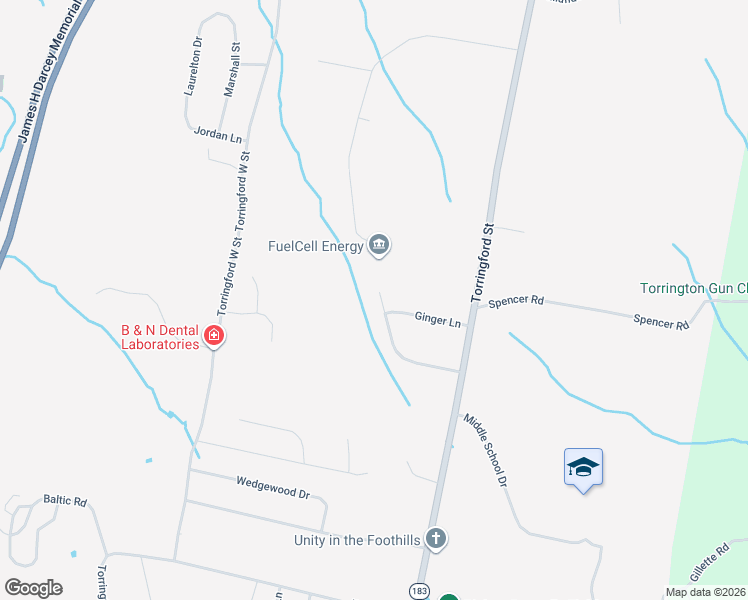 map of restaurants, bars, coffee shops, grocery stores, and more near 21 Pepper Drive in Torrington