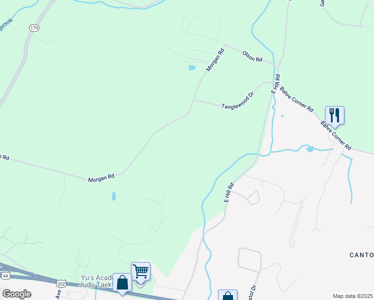 map of restaurants, bars, coffee shops, grocery stores, and more near 129 Morgan Road in Canton