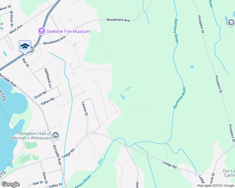 map of restaurants, bars, coffee shops, grocery stores, and more near 86 Greenwood Avenue in Seekonk
