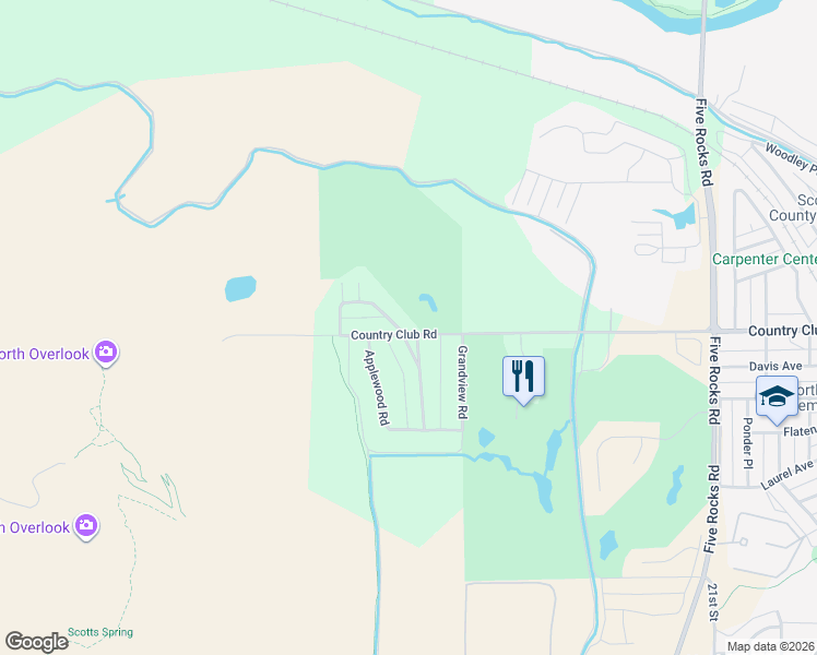 map of restaurants, bars, coffee shops, grocery stores, and more near 2970 Country Club Rd in Gering