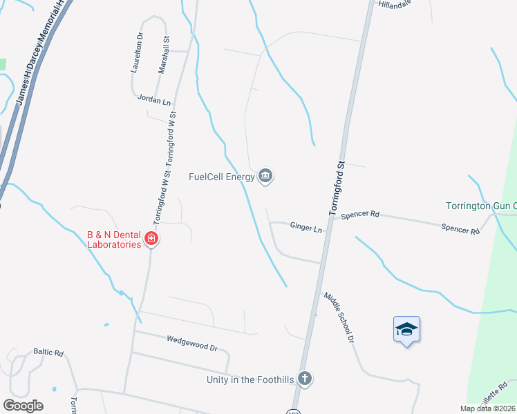 map of restaurants, bars, coffee shops, grocery stores, and more near 21 Pepper Drive in Torrington