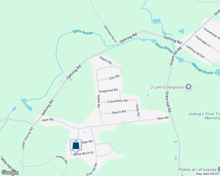 map of restaurants, bars, coffee shops, grocery stores, and more near 17 Dogwood Road in Tolland