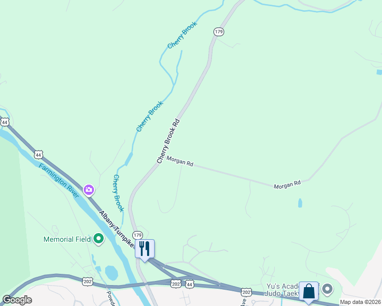 map of restaurants, bars, coffee shops, grocery stores, and more near 12 Morgan Road in Canton