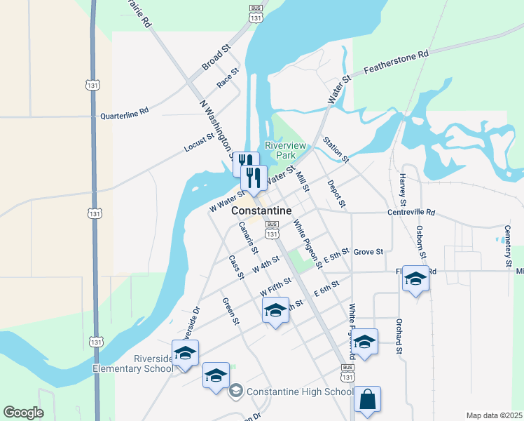 map of restaurants, bars, coffee shops, grocery stores, and more near in Constantine