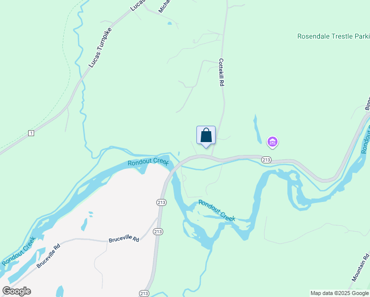 map of restaurants, bars, coffee shops, grocery stores, and more near 748 New York 213 in Rosendale
