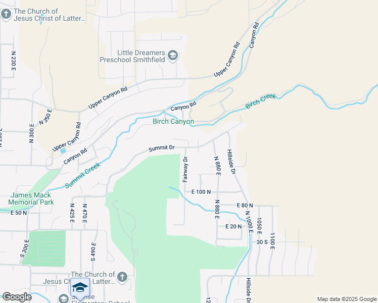 map of restaurants, bars, coffee shops, grocery stores, and more near 185 North 780 East in Smithfield