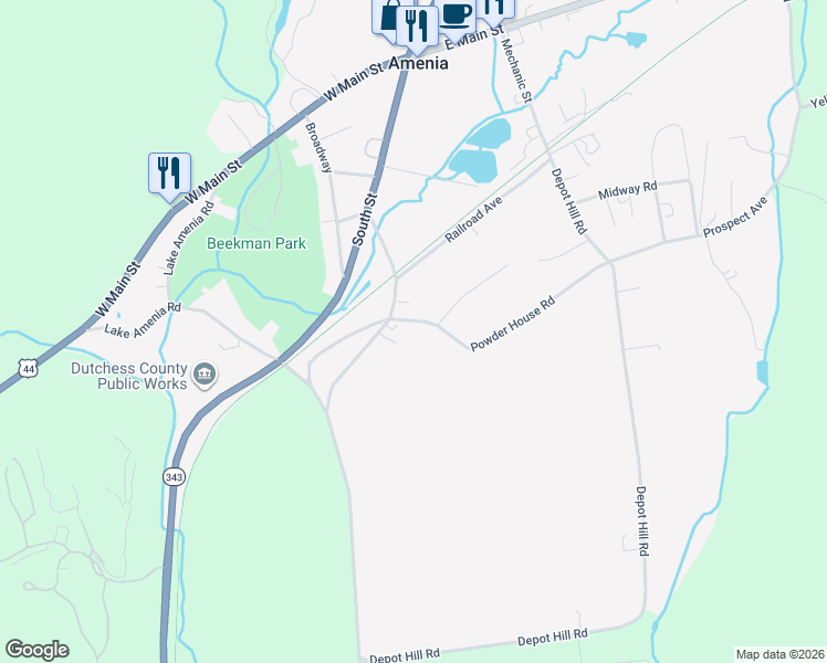 map of restaurants, bars, coffee shops, grocery stores, and more near 766 Old Route 22 in Amenia