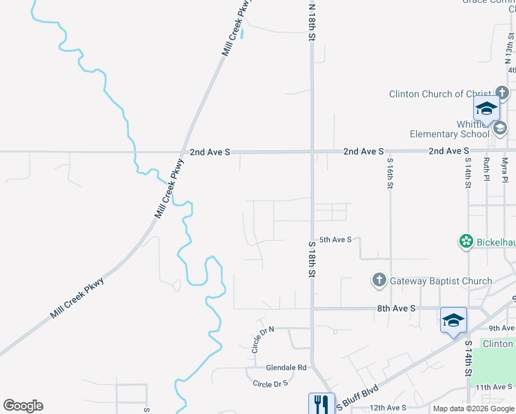 map of restaurants, bars, coffee shops, grocery stores, and more near 445 Mill Ridge Road in Clinton