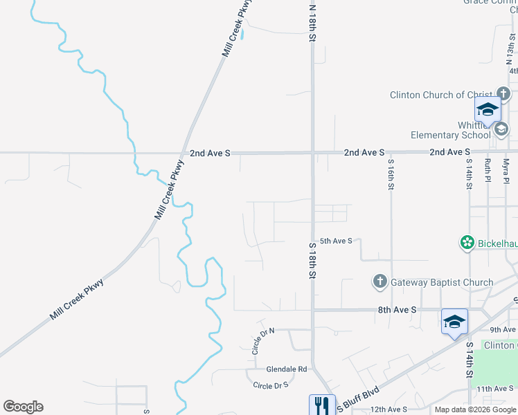 map of restaurants, bars, coffee shops, grocery stores, and more near 445 Mill Ridge Road in Clinton