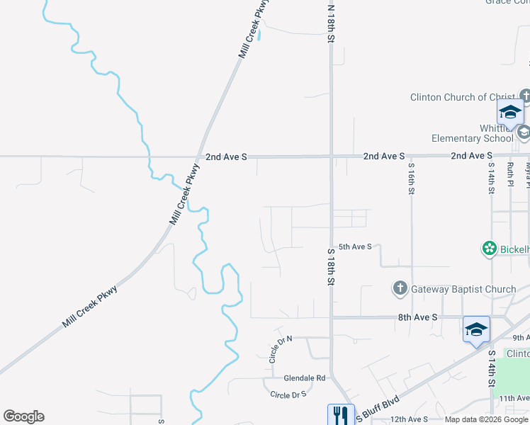 map of restaurants, bars, coffee shops, grocery stores, and more near 310 S Ml in Clinton