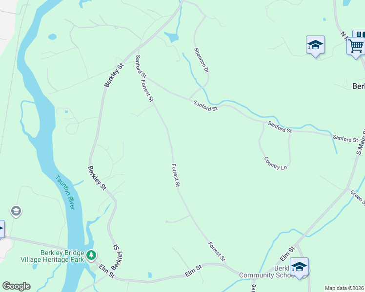 map of restaurants, bars, coffee shops, grocery stores, and more near 45 Forrest Street in Berkley