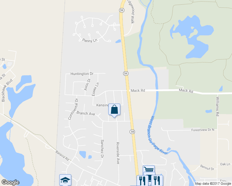 map of restaurants, bars, coffee shops, grocery stores, and more near 1S771 Bristol Lane in Warrenville