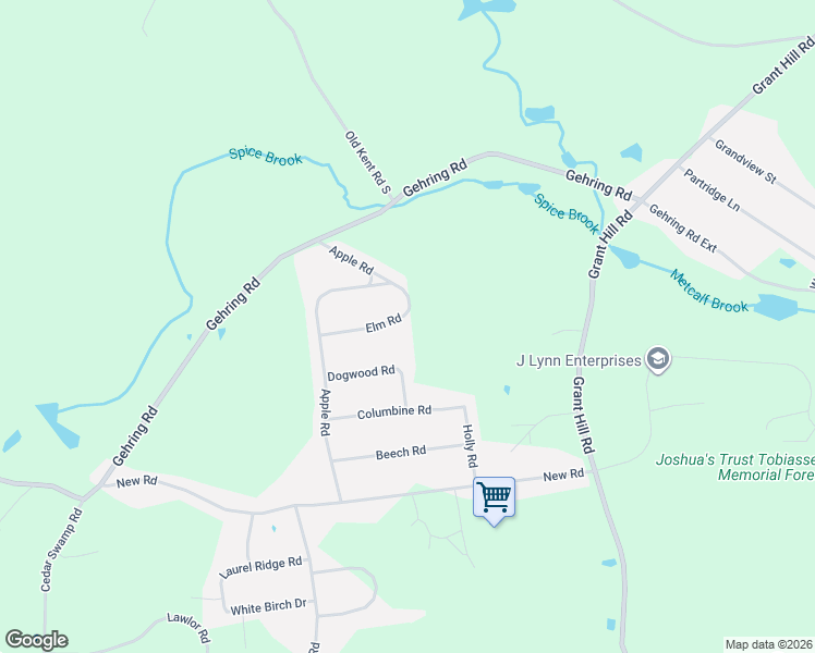 map of restaurants, bars, coffee shops, grocery stores, and more near 38 Elm Road in Tolland