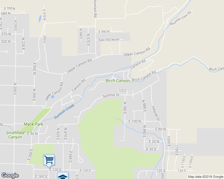 map of restaurants, bars, coffee shops, grocery stores, and more near 725 725 East in Smithfield