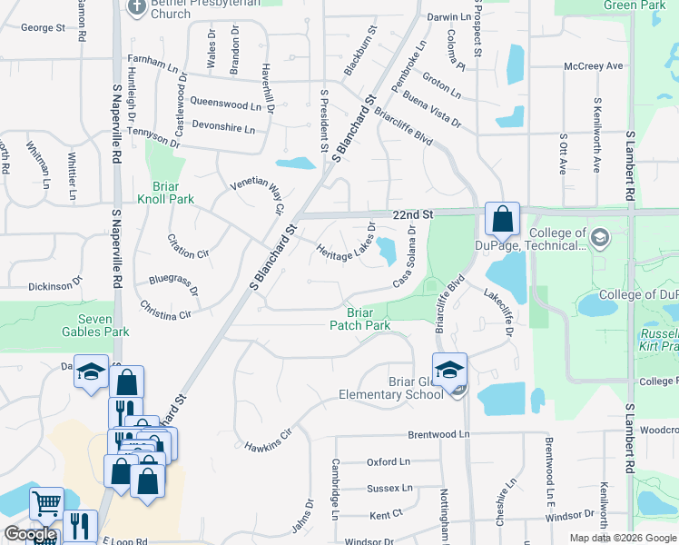 map of restaurants, bars, coffee shops, grocery stores, and more near 1120 Mount Vernon Court in Wheaton