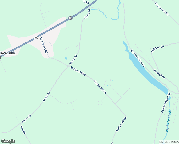 map of restaurants, bars, coffee shops, grocery stores, and more near 131 Mutton Hill Road in Neversink