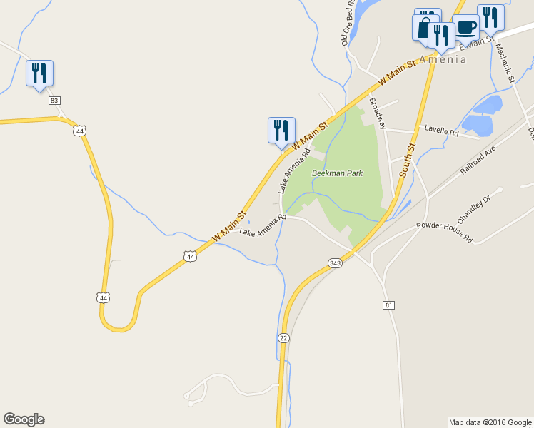 map of restaurants, bars, coffee shops, grocery stores, and more near 35 Lake Amenia Road in Amenia