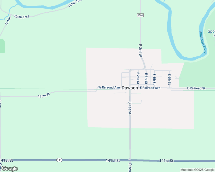 map of restaurants, bars, coffee shops, grocery stores, and more near 108 West Railroad Avenue in Dawson