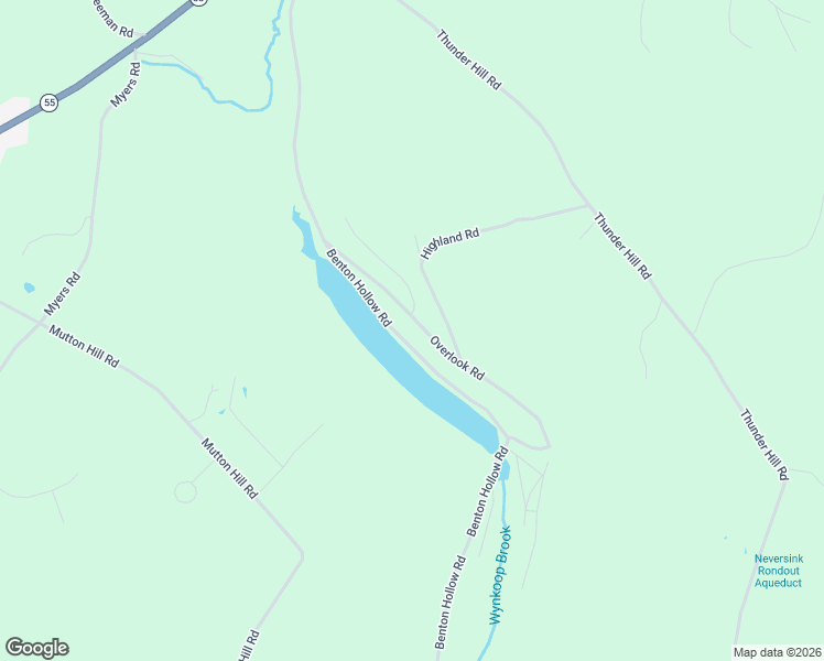 map of restaurants, bars, coffee shops, grocery stores, and more near 56 Overlook Road in Woodbourne