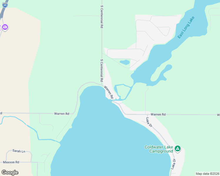 map of restaurants, bars, coffee shops, grocery stores, and more near 509 Warren Road in Coldwater