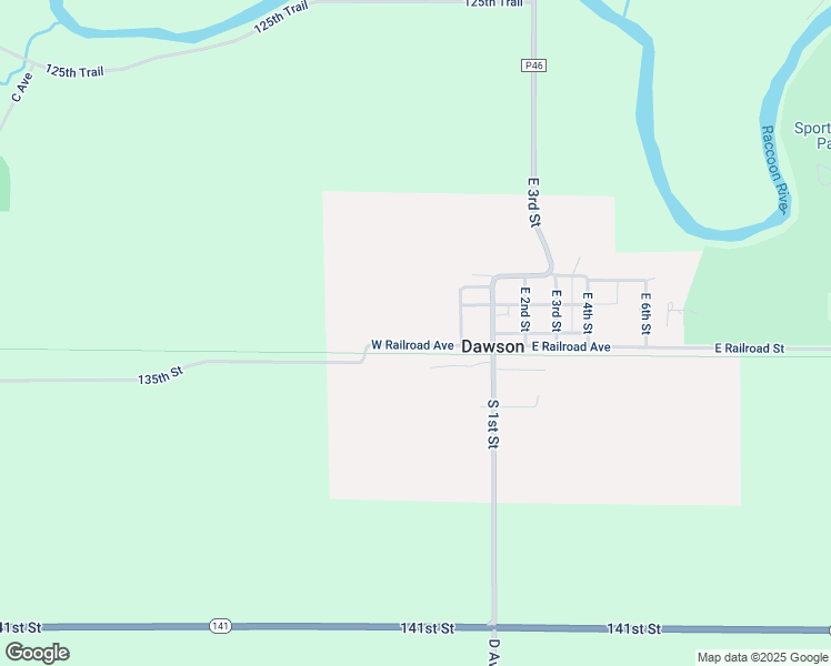 map of restaurants, bars, coffee shops, grocery stores, and more near 108 West Railroad Avenue in Dawson