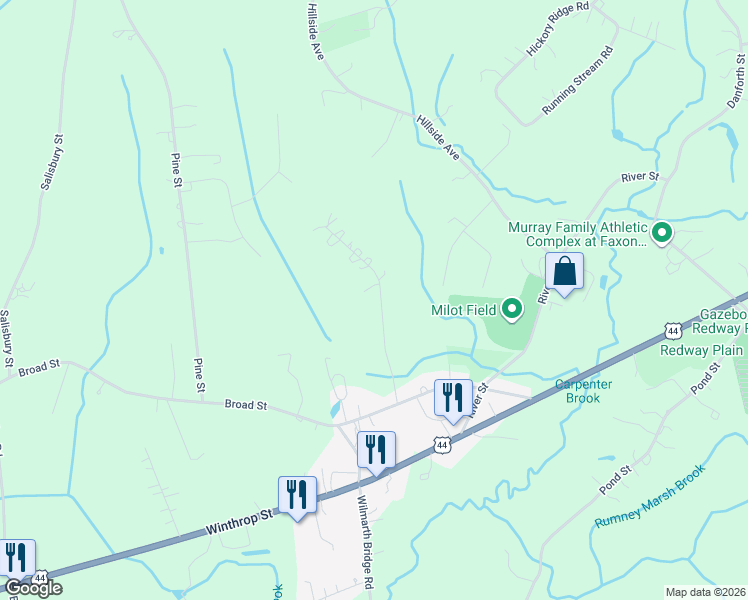 map of restaurants, bars, coffee shops, grocery stores, and more near 26a Colonial Way in Rehoboth