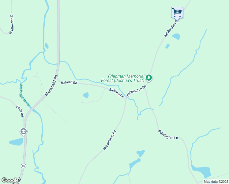 map of restaurants, bars, coffee shops, grocery stores, and more near 101 Bicknell Road in Ashford
