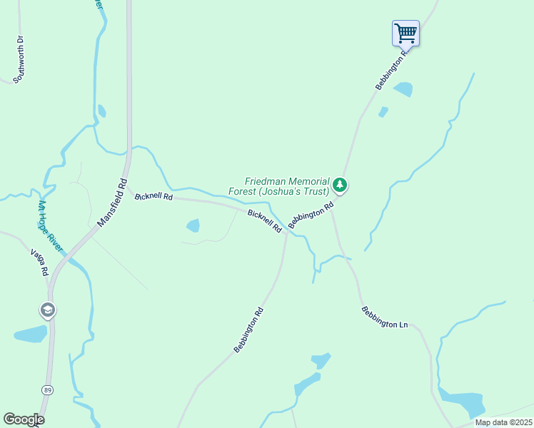 map of restaurants, bars, coffee shops, grocery stores, and more near 101 Bicknell Road in Ashford